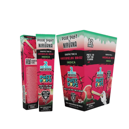 Pixie Dust x Nirvana 2g Exotic Thca Pre-Rolls Watermelon Runtz